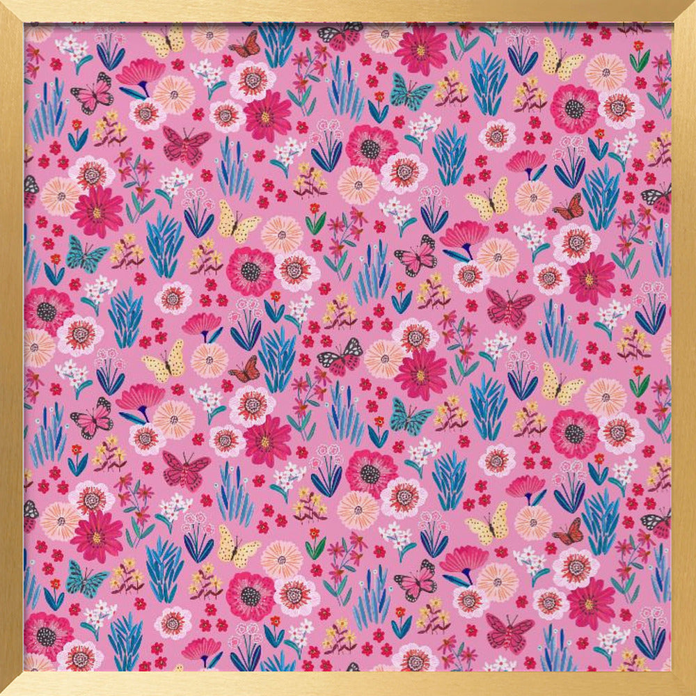 Butterflies & flowers Poster